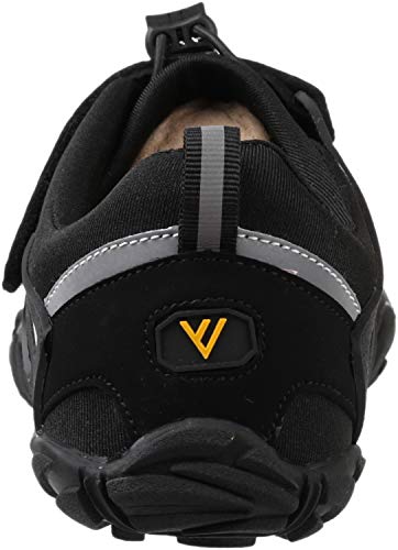 WHITIN Zapatilla Minimalista de Barefoot Trail Running para Hombre Mujer Five Fingers Fivefingers Zapato Descalzo Correr Deportivas Fitness Gimnasio Calzado Asfalto Negro 39
