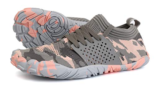 WHITIN Zapatilla Minimalista de Barefoot Trail Running para Mujer Five Fingers Fivefingers Zapato Descalzo Correr Deportivas Fitness Gimnasio Calzado Asfalto Rose Camo 37 EU