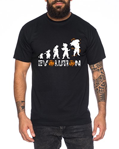 WhyKiki Super Son Goku Evolution Camiseta de Hombre Goku Dragon Master Son Ball Vegeta Turtle Roshi Db, Farbe2:Negro;Größe2:M