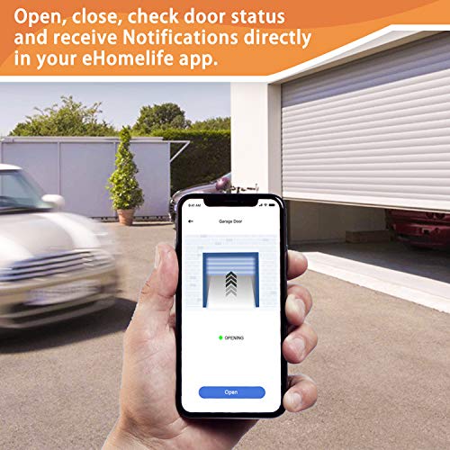 Wi-Fi Controlador de Puerta de Garaje. Se Puede Usar con el Control Remoto Original de la Puerta de Garaje Existente. Remoto por App, Compatible con Alexa y Google Assistant.