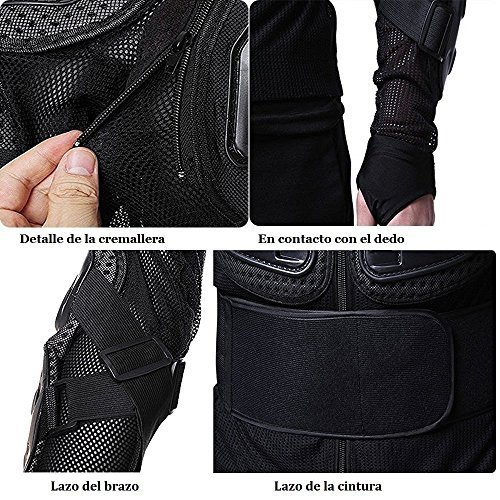 WILDKEN Chaqueta de Protección para Motocross Motos Ropa Protectora de Cuerpo Armadura Completo Profesional de Motocicleta Deportiva para Hombres Columna Vertebral Hombro Mujer Pecho (Negro, XL)