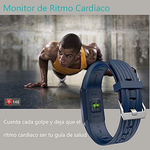 Willful Pulsera Actividad, Impermeable IP68 Pulsera Inteligente con Pulsómetro, Reloj Inteligente para Deporte, Podómetro, Pulsera Deporte para Android y iOS Teléfono móvil para Hombres Mujeres