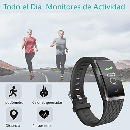 Willful Pulsera Actividad, Impermeable IP68 Pulsera Inteligente con Pulsómetro, Reloj Inteligente para Deporte, Podómetro, Pulsera Deporte para Android y iOS Teléfono móvil para Hombres Mujeres