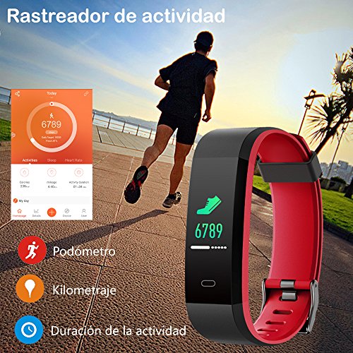 Willful Pulsera Actividad, Pulsera Actividad Inteligente Pantalla Color Reloj con Pulsómetro Impermeable IP68 Podómetro Pulsera Deportiva Reloj para Xiaomi Samsung Huawei Android iPhone iOS Teléfono