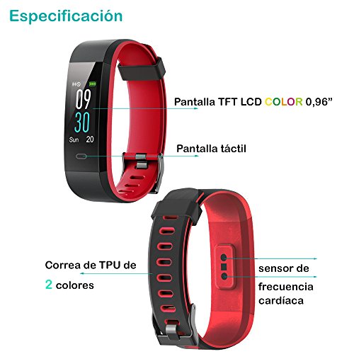 Willful Pulsera Actividad, Pulsera Actividad Inteligente Pantalla Color Reloj con Pulsómetro Impermeable IP68 Podómetro Pulsera Deportiva Reloj para Xiaomi Samsung Huawei Android iPhone iOS Teléfono