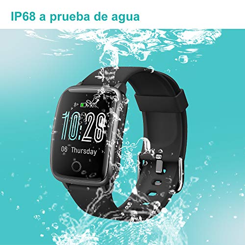 Willful Smartwatch,Pantalla de 1,3 Pulgadas Reloj Inteligente Impermeable IP68 con Pulsómetros para Mujer Hombre, Pulsera de Actividad Inteligente con Monitor de Sueño Contador de Caloría Cronógrafo