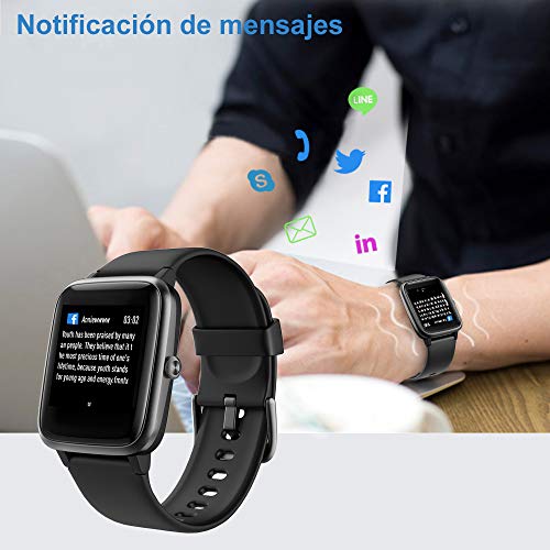 Willful Smartwatch,Reloj Inteligente con Pulsómetro,Cronómetros,Calorías,Monitor de Sueño,Podómetro Pulsera Actividad Inteligente Impermeable IP68 Smartwatch Hombre Reloj Deportivo para Android iOS