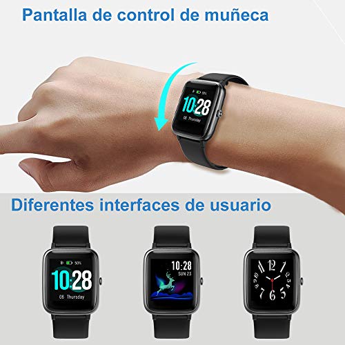 Willful Smartwatch,Reloj Inteligente con Pulsómetro,Cronómetros,Calorías,Monitor de Sueño,Podómetro Pulsera Actividad Inteligente Impermeable IP68 Smartwatch Hombre Reloj Deportivo para Android iOS