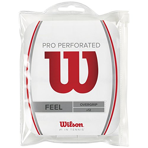 Wilson Pro Overgrip Perforated Empuñadura, 12 unidades, unisex, blanco