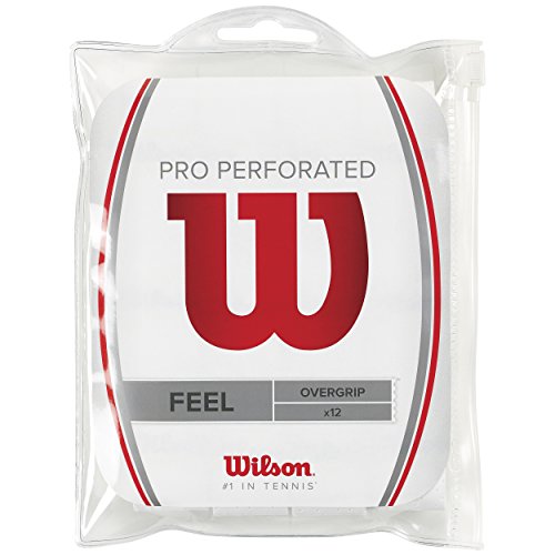 Wilson Pro Overgrip Perforated Empuñadura, 12 unidades, unisex, blanco