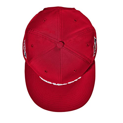 Wilson Staff Flat Brim Cap JR Gorra de Golf, para jóvenes, Visera Plana, Talla Ajustable, poliéster, Unisex niños, Rojo, OSFA