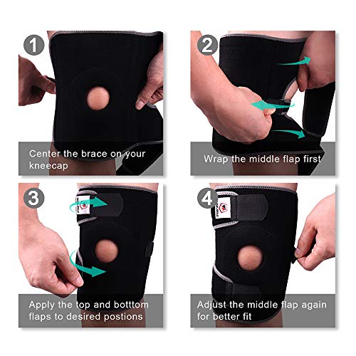 WIN.MAX Winmax Deporte Rodilleras, Rodillera de Neopreno con Estabilizadores Laterales y Almohadillas de Rótula en Gel, Rodillera Ligamento para Depor