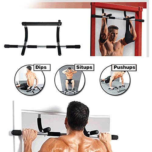 wjieyou Barra de dominadas, Barra Fija para Puerta, Aparato multifunción para Entrenar el Tren Superior en casa y en la Oficina, Pull up Bar, Flexiones, para Diversos Ejercicios (Plata)