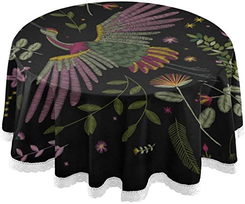 WJSQJ Mantel Grulla Pájaro Flores Rosa Mosqueta Planta Comedor Ropa De Mesa Gran Estilo Minimalista Moderno Mantel para La Cocina Familiar Fiesta Picnic Decoración del Hogar