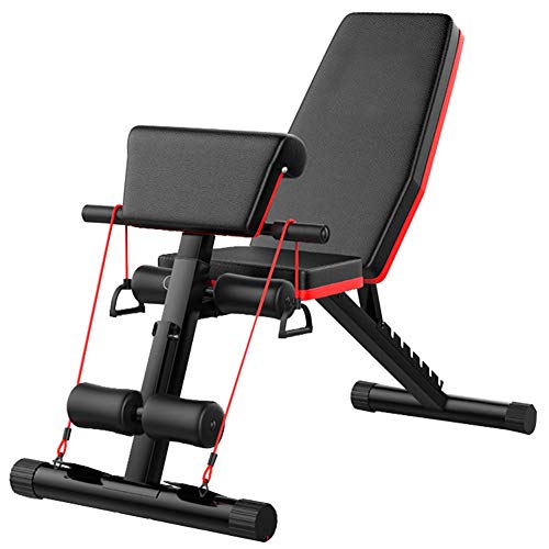 WJZJ Banco de Musculacion Plegable, Banco de Pesas Regulable para Hogar, Banco reclinable para Gimnasio Banco Abdominales Multifuncional Equipo de Ejercicios de PressWorkout Bench