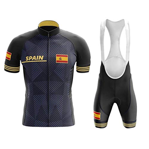 WLYX España Conjunto Ropa Traje Ciclismo Hombre para Verano, Maillot Ciclismo Hombre+Culotte Ciclismo Culote Bicicleta Pro Equipo Bicicleta Jersey (1,M)