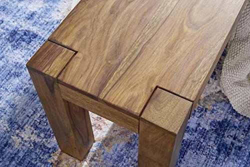 WOHNLING de Madera Maciza de Sheesham de Comedor Banco de Madera con diseño de 120 x 35 cm