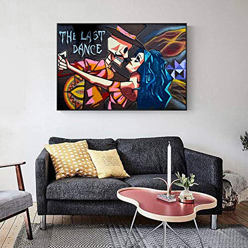 wojinbao Sin Marco The Last Dance Street Wall Graffiti Art Canvas Prints Modern Abstract Wall Paintings Imprimir en Lienzo Imágenes para niños Habitación Wall