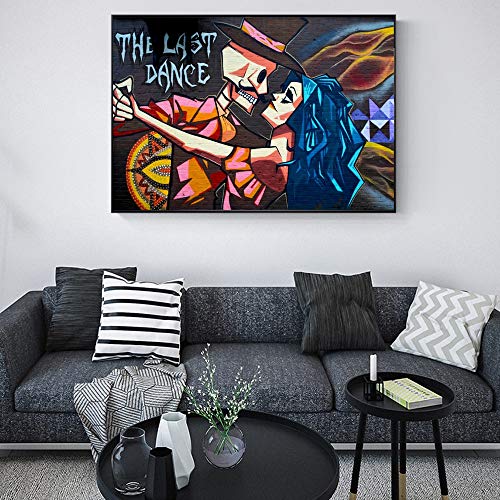 wojinbao Sin Marco The Last Dance Street Wall Graffiti Art Canvas Prints Modern Abstract Wall Paintings Imprimir en Lienzo Imágenes para niños Habitación Wall