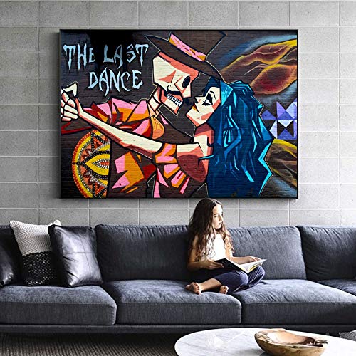 wojinbao Sin Marco The Last Dance Street Wall Graffiti Art Canvas Prints Modern Abstract Wall Paintings Imprimir en Lienzo Imágenes para niños Habitación Wall