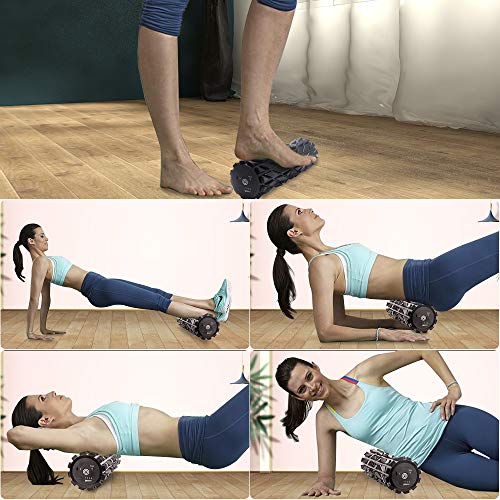 Wolady Eléctrico Rodillo de Espuma Ejercicios Musculares Eléctrico Foam Roller Masaje Muscular 4 Velocidad Terapia de Punto Muscular Ejercicio Equilibrio Tejido Profundo Liberación Miofascial Fitness