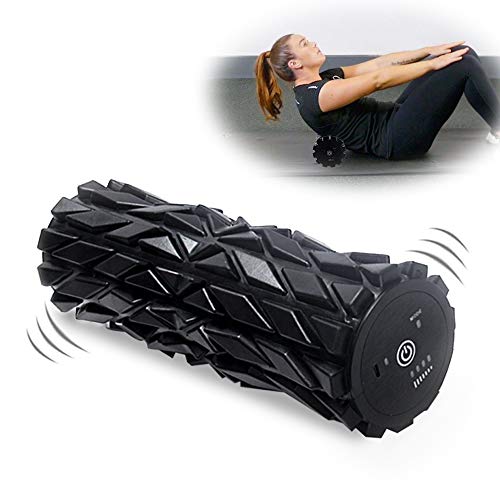 Wolady Eléctrico Rodillo de Espuma Ejercicios Musculares Eléctrico Foam Roller Masaje Muscular 4 Velocidad Terapia de Punto Muscular Ejercicio Equilibrio Tejido Profundo Liberación Miofascial Fitness