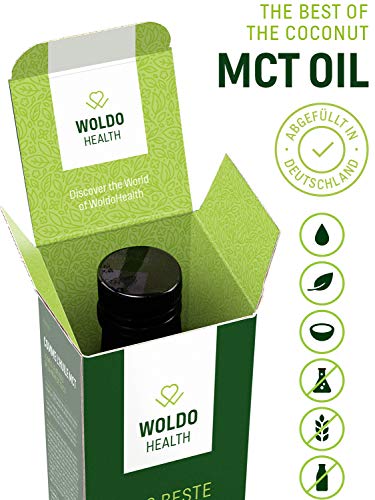 WoldoHealth Aceite MCT de coco ácido caprílico caproico trigliceridos de cadena media 500ml