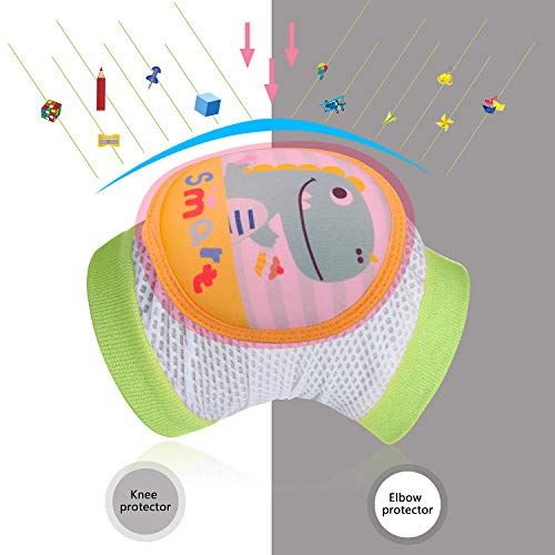 WolinTek 3 Pares Rodilleras para Bebés Antisdeslizantes Almohadillas para Niño Rodilla Codo Almohadillas Leg Warm 0-24 Meses