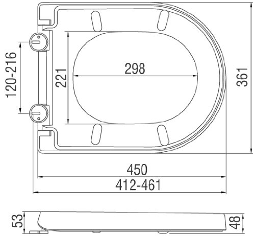 WOLTU Tapa de WC Tapa de Inodoro Asiento de Inodoro Bisagra de Cierre Suave Instalar Rápida/Demontar Rápida, Plastico Antibacteriano Blanco WS2544