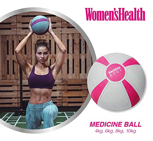 Women's Health BODY Wall-Ball - Balón Medicinal, Gris, Magenta.