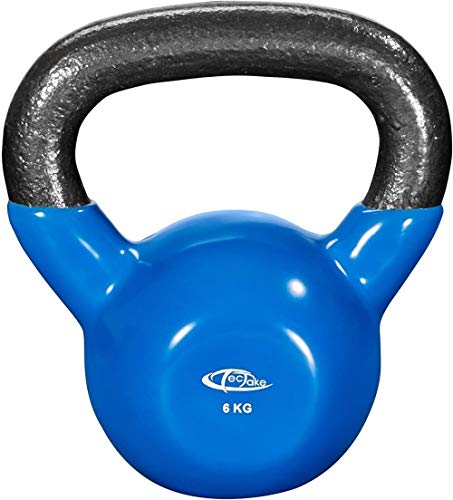 Woodtree Kettlebell 4 kg a 24 kg |Peso de Hierro Fundido con Vinilo Superficie |Apto for Principiantes y usuarios avanzados |Inicio Gimnasio, 6 kg Color | no.402624 (Color : Blue)