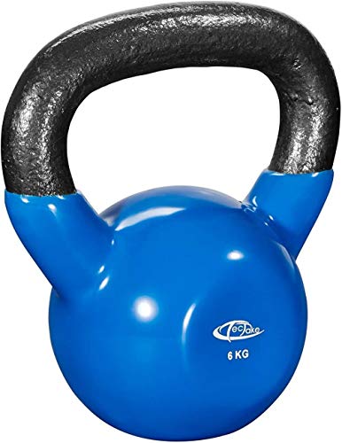 Woodtree Kettlebell 4 kg a 24 kg |Peso de Hierro Fundido con Vinilo Superficie |Apto for Principiantes y usuarios avanzados |Inicio Gimnasio, 6 kg Color | no.402624 (Color : Blue)