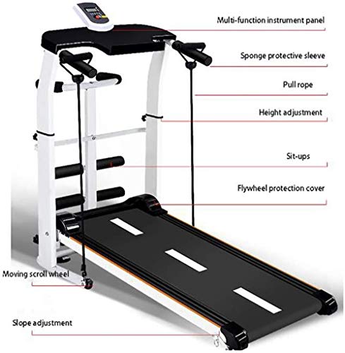 Woodtree Multifuncional Cinta de Correr, Home Fitness Equipment Pequeño, Controles fáciles de pasamanos, Instalación mecánica Plegable-Libre Ultra-Quiet Cubierta Máquina Caminar