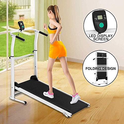 Woodtree Plegable pequeña máquina caminadora mecánica Caminar Ultra silencioso Equipo de Fitness de Ajuste de inclinación Regulable en Altura hogar