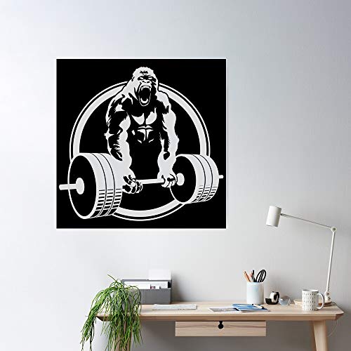 Workout Fitness Selfie Gorilla Gym Exercise Beast Crossfit Regalo para la decoración del hogar Wall Art Print Poster 11.7 x 16.5 inch