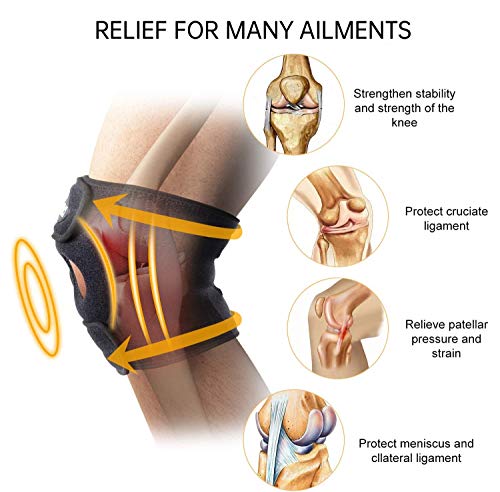 WOTEK Rodillera Menisco y Ligamentos, Rodilleras Deportivas Ajustables, Antideslizante Rodilleras, Rodillera Protectora de rótula Apoyo para Dolor de Artritis, Crossfit,Correr,Baloncesto,Bicicleta