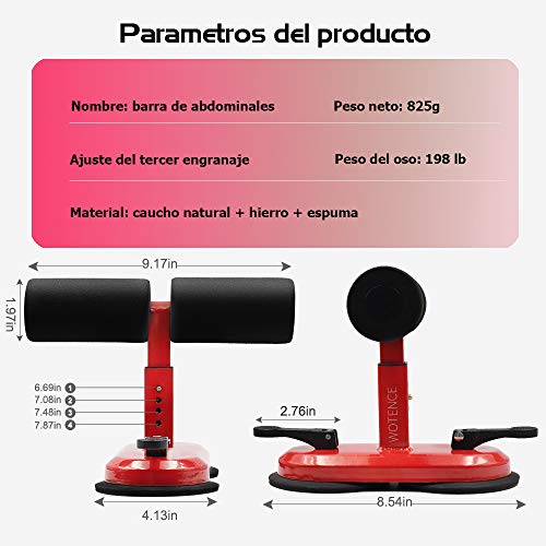 WOTENCE Equipo de Entrenamiento de Abdominales Doble Ventosa，Máquina de Ejercicios Abdominales para Ejercicios Dispositivo para Hombres y Mujeres, para Hogar,Fitness, Trabajo, Equipo De Viaje