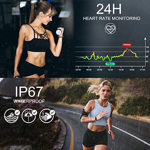 WOWGO Pulsera Monitor de Actividad Pulsómetro y Podómetro para Mujeres Impermeable IP67, con Bluetooth Contador de Pasos y Monitor de Sueño para Smartphones con Android e iOS: iPhone, Samsung