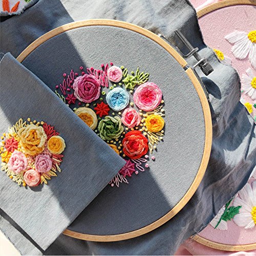 WOWOSS 6 Pcs Aros Bordado Punto de Cruz de Bambú Set de Anillo para Manualidades Costura a Mano 13/15/17/20/23/26 cm