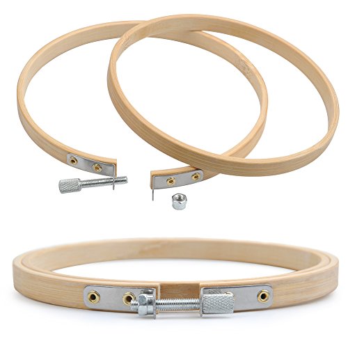 WOWOSS 6 Pcs Aros Bordado Punto de Cruz de Bambú Set de Anillo para Manualidades Costura a Mano 13/15/17/20/23/26 cm