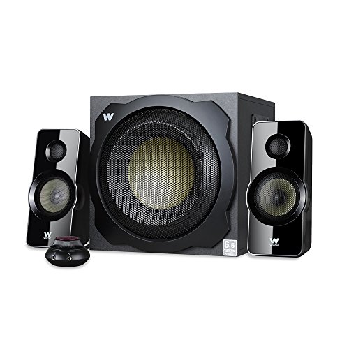 Woxter Big Bass 260 - Altavoces 2.1 (150W,Subwoofer de Madera,Control de Volumen con Cable y Doble conexión. Ideal para TV, PC y videoconsolas), Color Negro