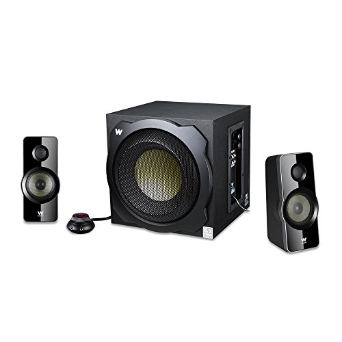 Woxter Big Bass 260 - Altavoces 2.1 (150W,Subwoofer de Madera,Control de Volumen con Cable y Doble conexión. Ideal para TV, PC y videoconsolas), Color Negro