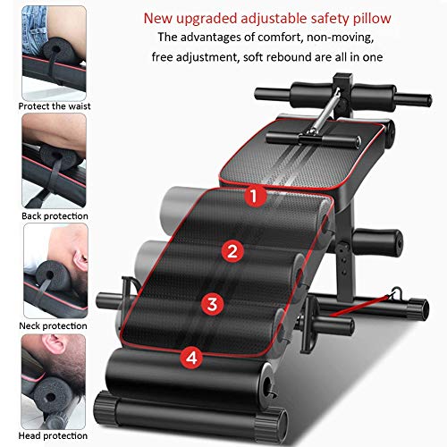 WuoooLi Banco Plegable con Inclinación Ajustable,Press Banca Sit Up de Pesas y Entrenamiento de Fuerza,Abdominales Mancuernas Musculacion Banco de Ejercicio Barbell Profesional