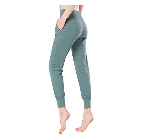 WUXEGHK Pantalones Deportivos Pantalones De Yoga Para Mujer Pantalones Para Correr Señoras Nylon Cintura Alta Viga Pies Entrenamiento Mujeres Harlan Pantalones Deportivos Casuales Tamaño:L