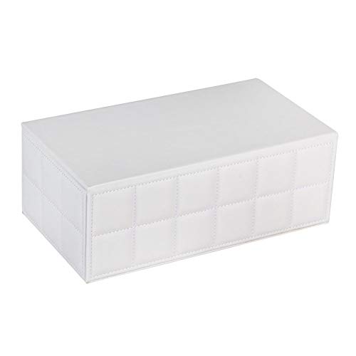 WWWANG Blanco 25 * 14 * 9 cm de la Caja del Tejido PU Inicio Alquiler rectángulo servilleta de Papel Tissue Box Cover (Color : Tissue Box)