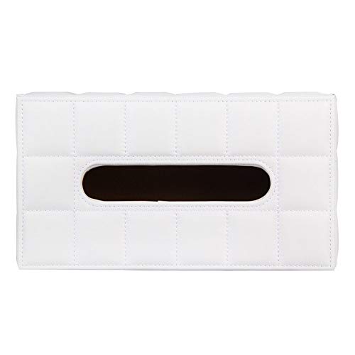 WWWANG Blanco 25 * 14 * 9 cm de la Caja del Tejido PU Inicio Alquiler rectángulo servilleta de Papel Tissue Box Cover (Color : Tissue Box)