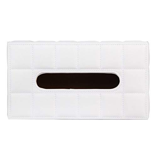 WWWANG Blanco 25 * 14 * 9 cm de la Caja del Tejido PU Inicio Alquiler rectángulo servilleta de Papel Tissue Box Cover (Color : Tissue Box)