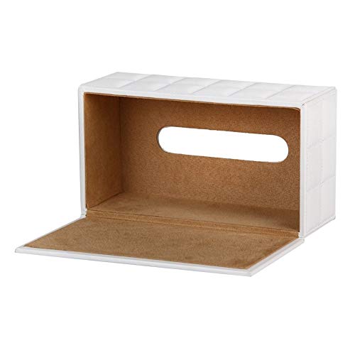 WWWANG Blanco 25 * 14 * 9 cm de la Caja del Tejido PU Inicio Alquiler rectángulo servilleta de Papel Tissue Box Cover (Color : Tissue Box)