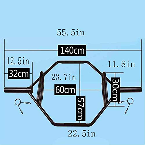 WXH Barra de Trampa Hexagonal Barra de Levantamiento de Pesas y Culturismo, Accesorios de Barra, Acero, Sentadillas, Peso Muerto, Encogimientos de Hombros y tirones de Fuerza