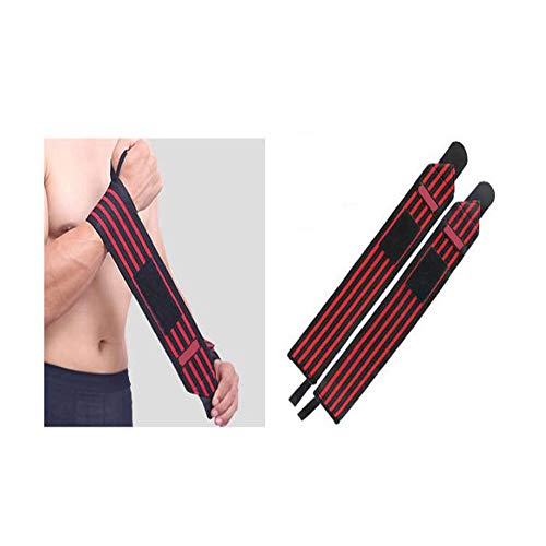 WXH Muñequeras con Soporte de muñeca de 2 Piezas, Materiales de Nylon Superior, brazales Transpirables de Vendaje, para Levantamiento de Pesas para Hombres y Mujeres, Gimnasio, Press de banca,Red